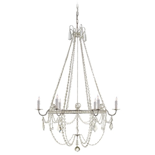 Visual Comfort Signature Collection J. Randall Powers Sharon Chandelier in Silver Leaf by Visual Comfort Signature SP5031BSLCG