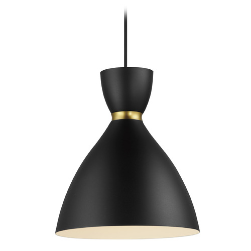 Carillon Black & Satin Brass Mini Pendant by Maxim Lighting