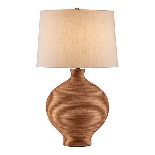 Currey and Company Susel Natural & Antique Brass Table Lamp with Empire Shade