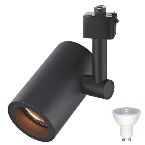 Black 3000K LED Cylinder Track Head for Juno Track System by Recesso