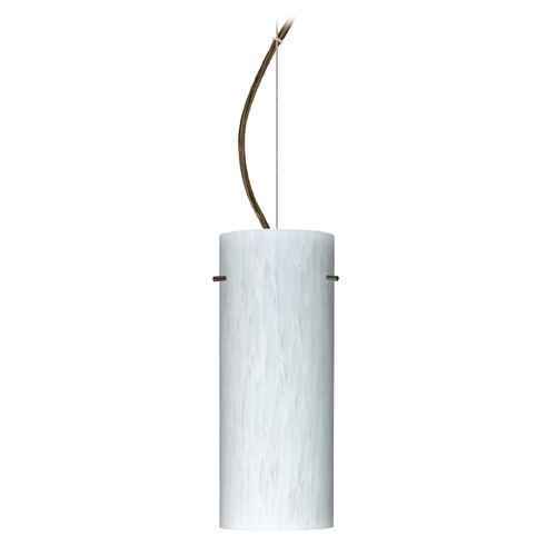 Besa Lighting Stilo Bronze LED Pendant Light with Cylindrical Shade