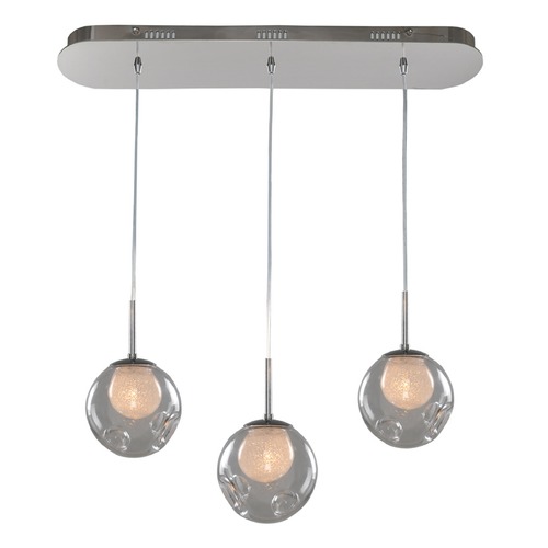 Kalco Lighting Meteor Chrome Multi-Light Pendant by Kalco Lighting 309542CH/CLEAR