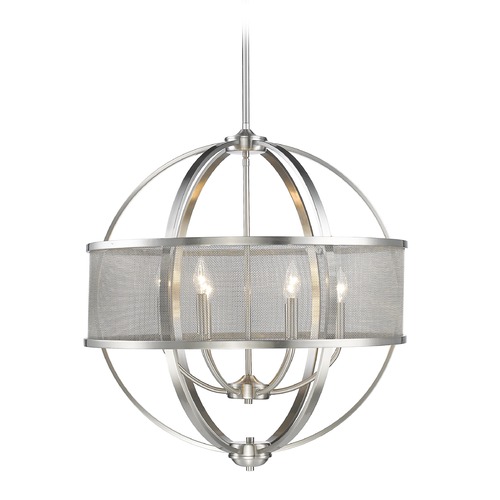 Colson Pewter Chandelier by Golden Lighting