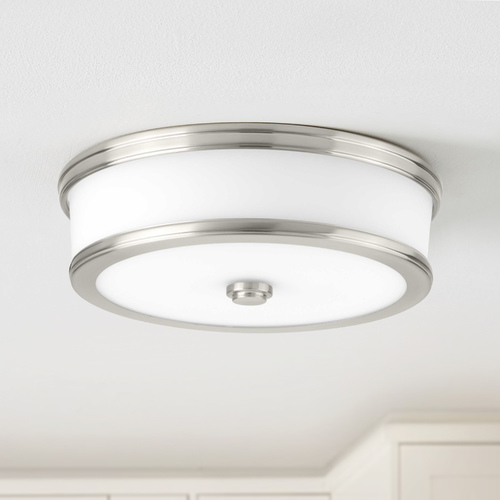 Progress Lighting Bezel LED Brushed Nickel LED Flush Mount 3000K 921LM by Progress Lighting P350086-009-30