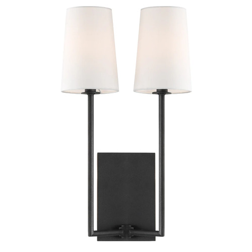 Lena 18-Inch Double Wall Sconce in Black by Crystorama Lighting