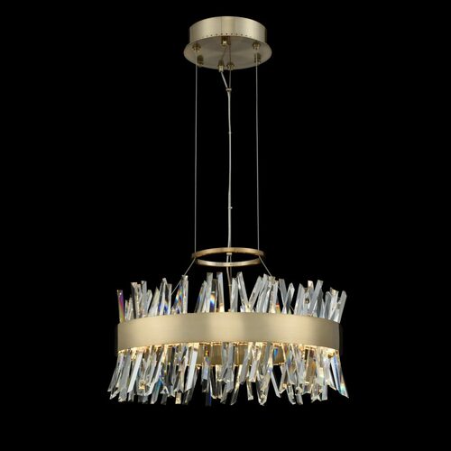 Glacier 20-Inch LED Pendant in Champagne Gold by Allegri Crystal