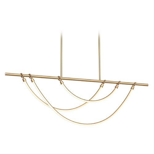 Aryas 48-Inch Vintage Brass LED Linear Light by Alora Lighting
