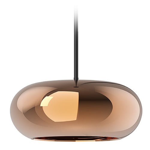 Trinity 14.25-Inch LED Glass Pendant in Black & Copper by Kuzco Lighting