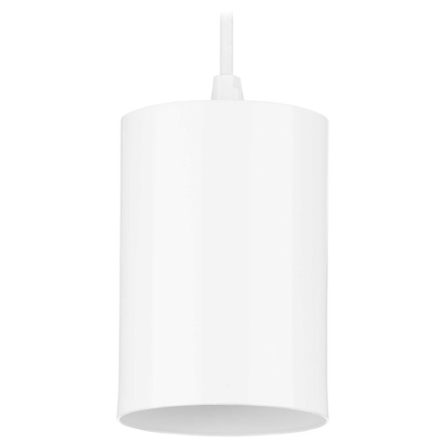 Progress Lighting 5in Cyl Rnds White Outdoor Hanging Light