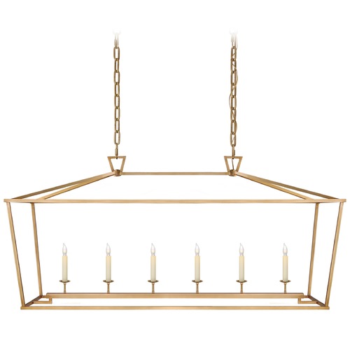 Visual Comfort Signature Collection E.F. Chapman Darlana Linear Lantern in Antique Brass by Visual Comfort Signature CHC2166AB