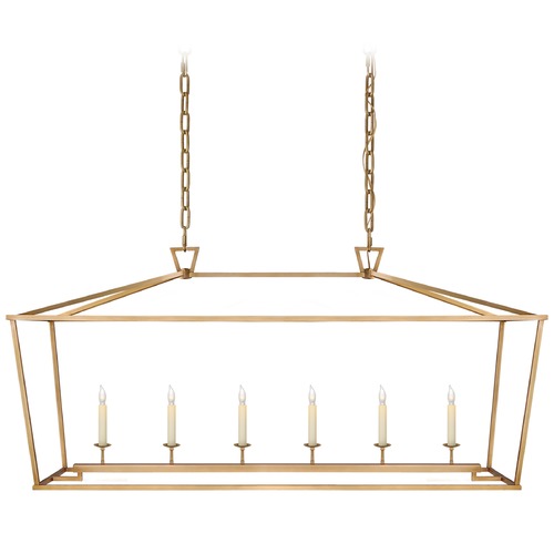 E.F. Chapman Darlana Linear Lantern in Antique Brass by Visual Comfort Signature