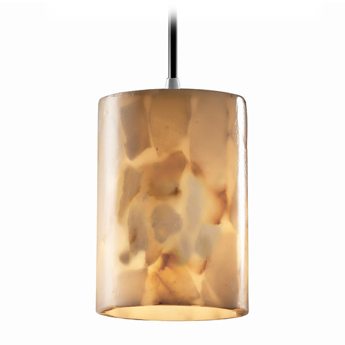 Justice Design Group Pendants Brushed Nickel Mini-Pendant Light with Cylindrical Shade