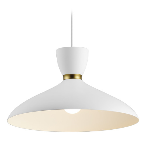 Maxim Lighting Carillon White & Satin Brass Pendant by Maxim Lighting 11304WTSBR