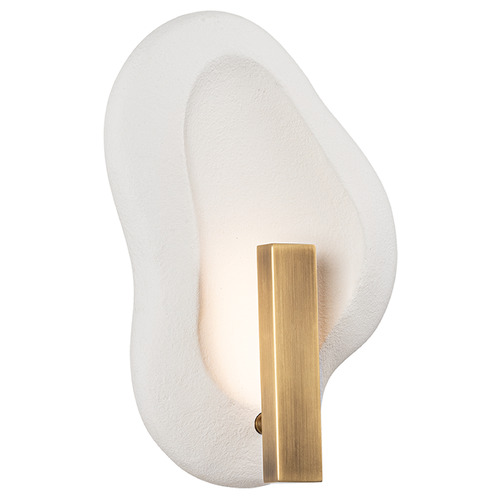 Troy Lighting Chandler Mclellan Jura Patina Brass & Ceramic Rustic Shell LED Sconce
