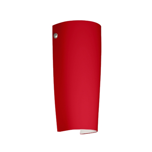 Besa Lighting Sconce Wall Light Red Glass Satin Nickel by Besa Lighting 7041RM-SN