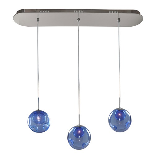 Kalco Lighting Meteor Chrome Multi-Light Pendant by Kalco Lighting 309542CH/SAPPH