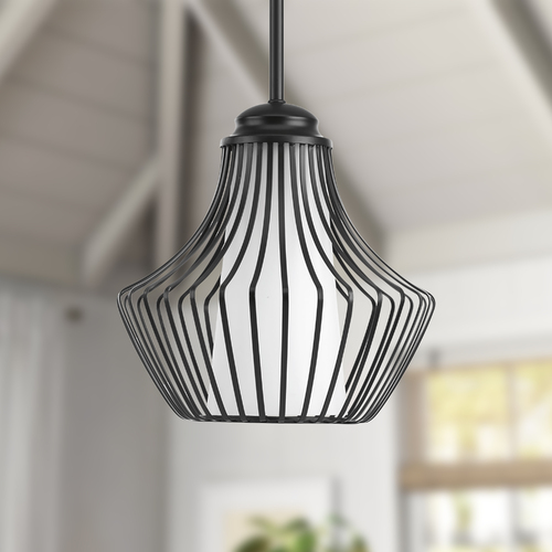 Finn Black Mini Pendant by Progress Lighting