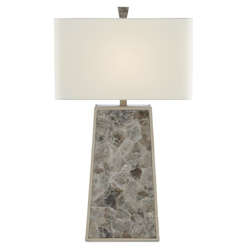 Currey and Company Lighting Currey and Company Calloway Light Mica / Silver Leaf Table Lamp with Rectangle Shade 6000-0429