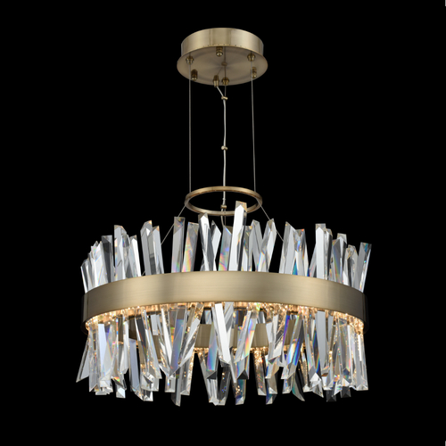 Glacier 25-Inch LED Pendant in Champagne Gold by Allegri Crystal