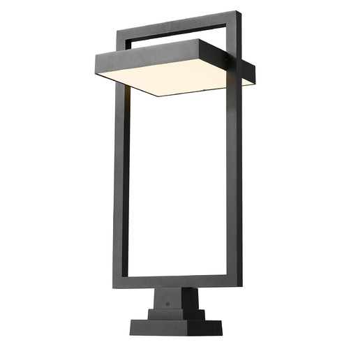 Z-Lite Luttrel Black LED Post Light by Z-Lite 566PHXLS-SQPM-BK-LED