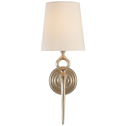 Visual Comfort Signature Collection Aerin Bristol Single Sconce in Burnished Silver Leaf by Visual Comfort Signature ARN2022BSLL
