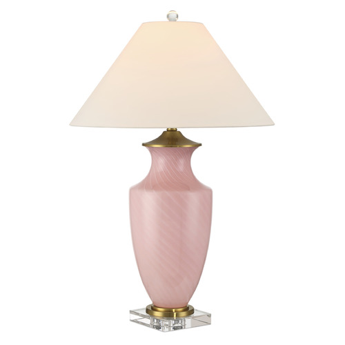 Currey and Company Lucy Pink & Clear Table Lamp with Empire Shade