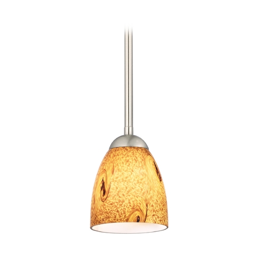 Design Classics Lighting Modern Mini-Pendant Light with Brown Art Glass 581-09 GL1001MB