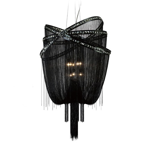 Wilshire Blvd. Polished Black Chrome Pendant by Avenue Lighting