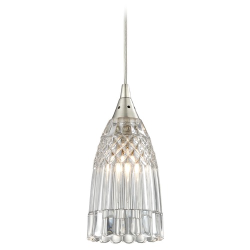 Elk Lighting Elk Lighting Kersey Satin Nickel Mini-Pendant Light with Bowl / Dome Shade 10458/1