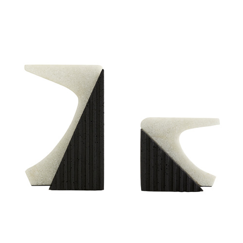 Jordono Bookends Set of 2 in Ivory & Charcoal by Arteriors Home