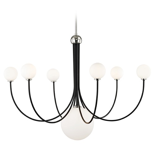 Mitzi by Hudson Valley Coco Polished Nickel & Black LED Chandelier by Mitzi by Hudson Valley H234807-PN/BK