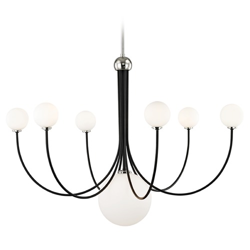 Mitzi by Hudson Valley Coco Polished Nickel & Black LED Chandelier by Mitzi by Hudson Valley H234807-PN/BK