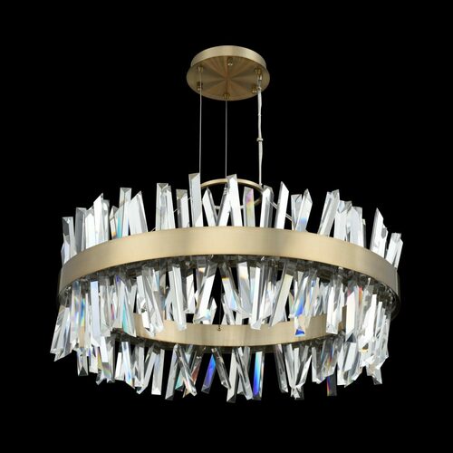 Glacier 32-Inch LED Crystal Pendant in Gold by Allegri Crystal