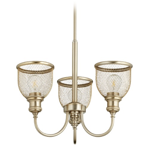 Quorum Lighting Omni Aged Brass Mini-Chandelier by Quorum Lighting 6212-3-80