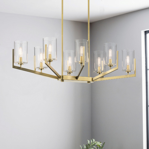 Nye 36.75-Inch Brushed Natural Brass Chandelier by Kichler Lighting