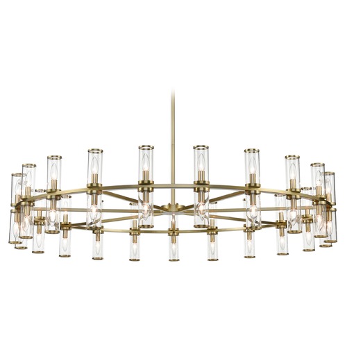 Alora Lighting Revolve 60-3/8-Inch Chandelier in Natural Brass with Clear Glass CH309042NBCG