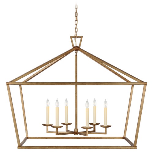 Visual Comfort Signature Collection Chapman & Myers XXL Wide Lantern in Gilded Iron by Visual Comfort Signature CHC2191GI