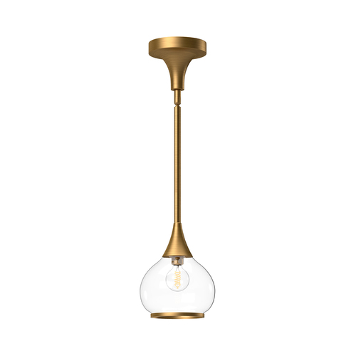 Alora Lighting Alora Lighting Hazel Aged Gold Mini-Pendant Light with Bowl / Dome Shade PD524006AGCL