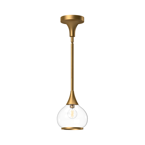 Alora Lighting Hazel Aged Gold Mini-Pendant Light with Bowl / Dome Shade