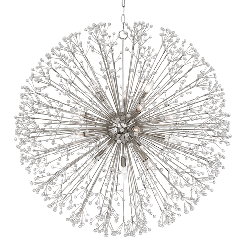 Dunkirk 40-Inch Crystal Pendant in Nickel by Hudson Valley Lighting