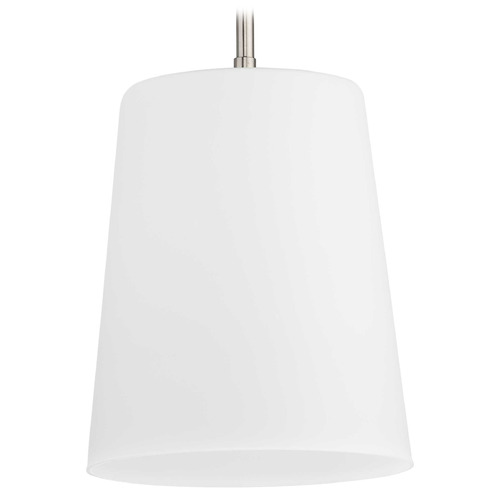 Progress Lighting Progress Lighting Clarion Brushed Nickel Mini-Pendant Light with Conical Shade P500429-009