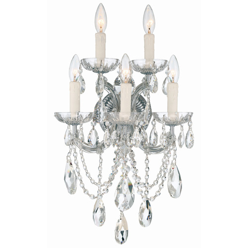 Crystorama Lighting Crystorama Lighting Maria Theresa Polished Chrome Sconce 4425-CH-CL-SAQ