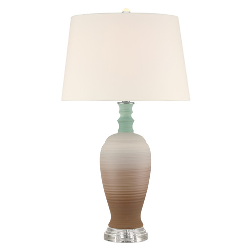 Currey and Company Happy Brown & Light Blue & Clear Table Lamp with Empire Shade