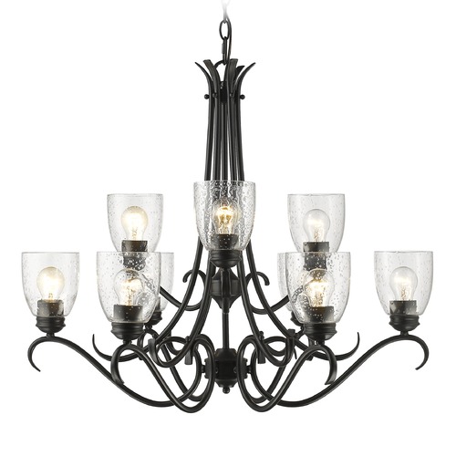 Golden Lighting Parrish Chandelier in Black by Golden Lighting 8001-9 BLK-SD