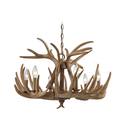 Elk Lighting Elk Lighting Elk Wood Brown Chandelier 16315/6