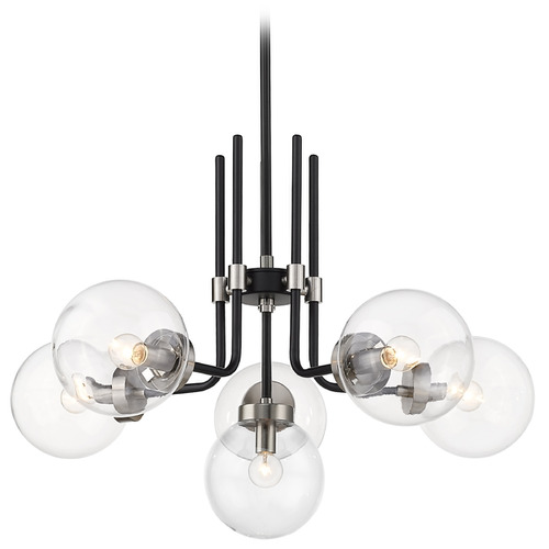 Parsons Matte Black & Brushed Nickel Chandelier by Z-Lite