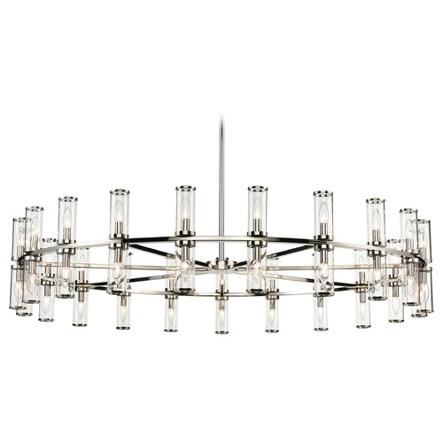 Alora Lighting Revolve 60-3/8-Inch Chandelier in Polished Nickel with Clear Glass CH309042PNCG