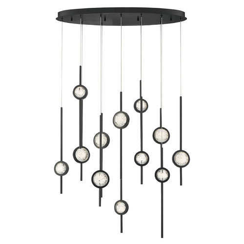 Barletta Oval LED Chandelier in Black by Eurofase Lighting