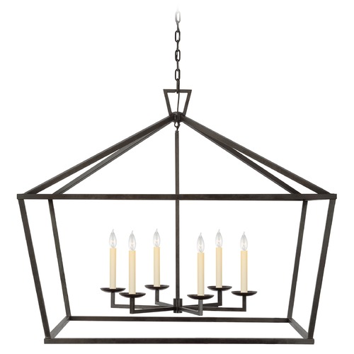 Visual Comfort Signature Collection Chapman & Myers XXL Wide Lantern in Aged Iron by Visual Comfort Signature CHC2191AI