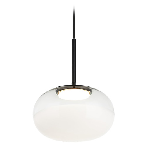 Matteo Lighting Jayce Matte Black LED Pendant Light with Bowl / Dome Shade